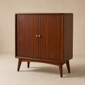 Leanlumapatch™ TeakRidge Fluted Shoe Cabinet